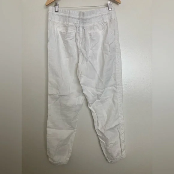 NWT Athleta White Cabo Linen Joggers size 12 - Picture 3 of 12